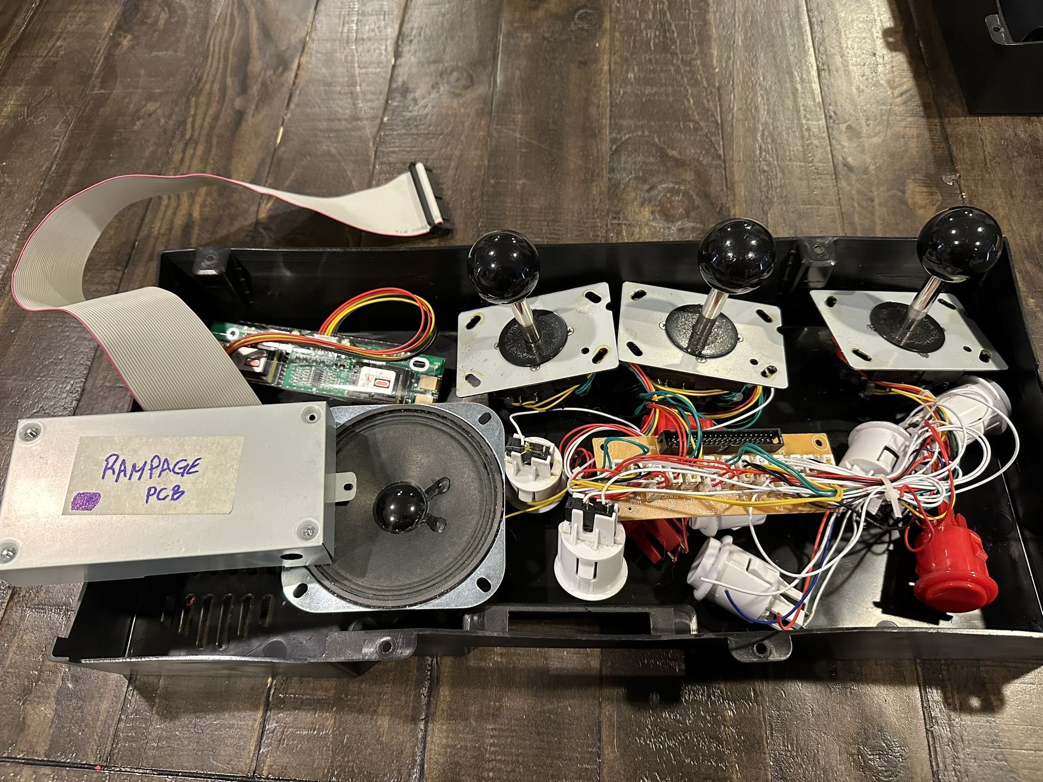 OEM Arcade1UP Rampage PCB, Encoder, Buttons, Joysticks, Monitor Inverter and Speaker