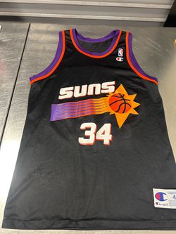 CHARLES BARKLEY Phoenix Suns Black Champion Jersey 44 NBA Kidd Ainge Nash 76ers