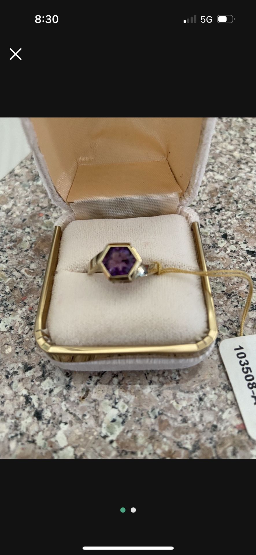 14k Gold Amethyst Ring