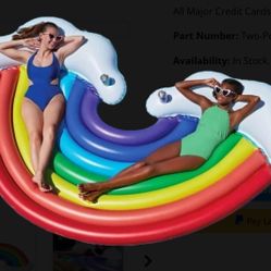 Member'S Mark Two-Person Rainbow Float| Big Size Holds 2 People | 2 Person Capacity (BRAND NEW)
