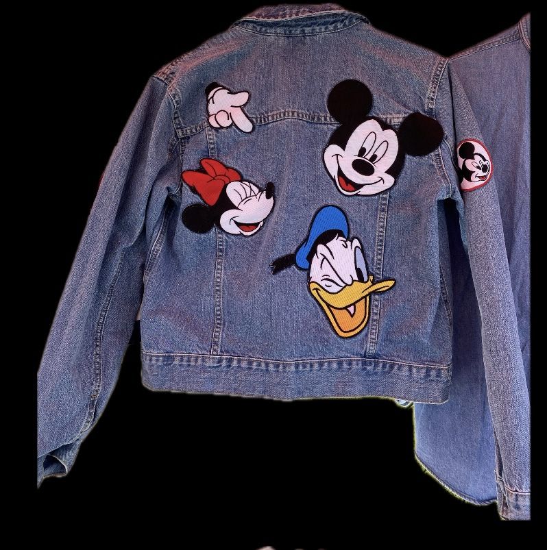 Vintage Style Disney Denim Jacket Medium