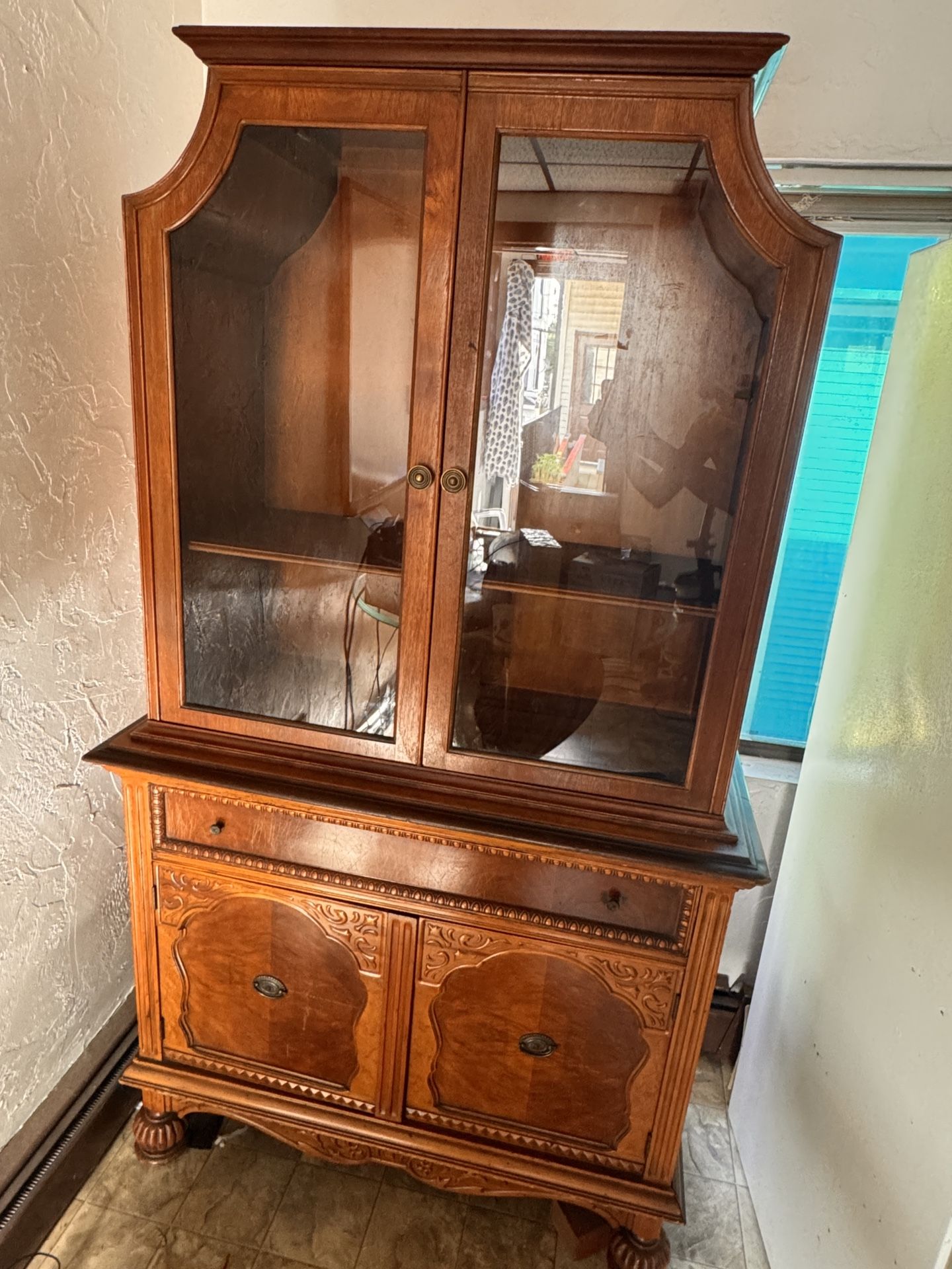 1925 Solid Oak China Cabinet