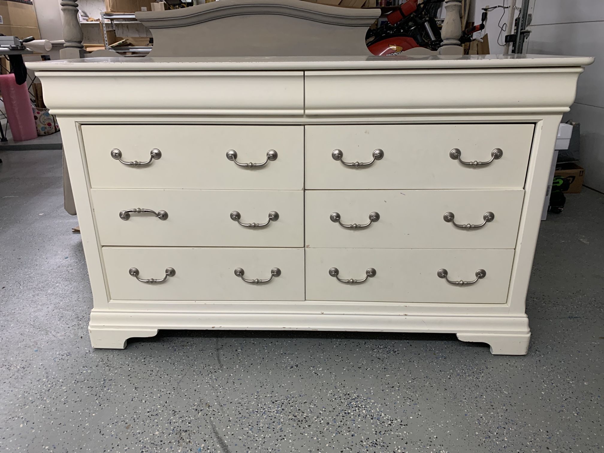 Classic White Dresser - Genuine Wood Construction USED