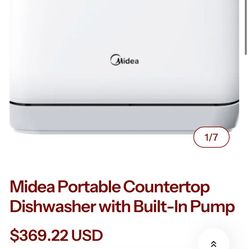 Midea Portable Counter Top Dishwasher With built in pump