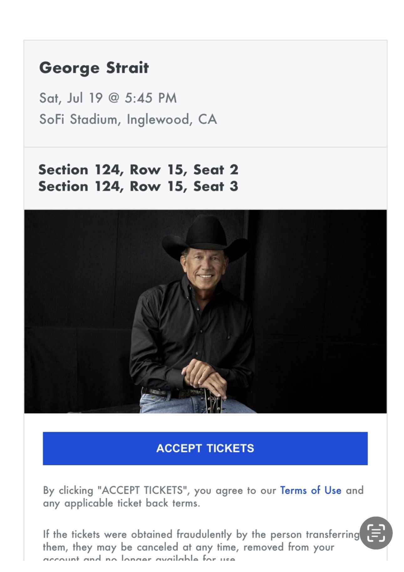 George Strait and Chris Stapleton Sofi Stadium