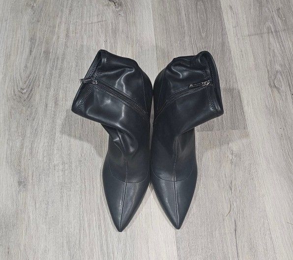 Leather High Heeled Bootie
