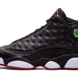 Jordan Air Jordan 13 "Playoffs" - Anti-slip, shock-absorbing, wear-resistant mid-top children's basketball shoes in black, white and red.