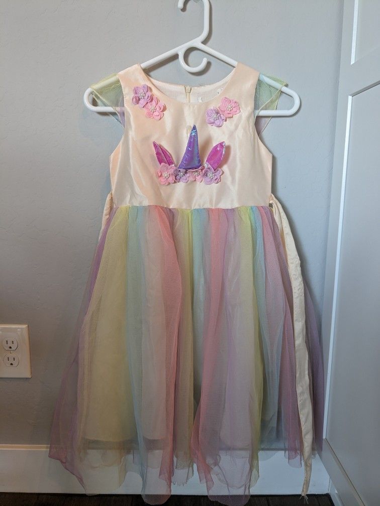 Kids Unicorn Princess Dress Halloween Costume