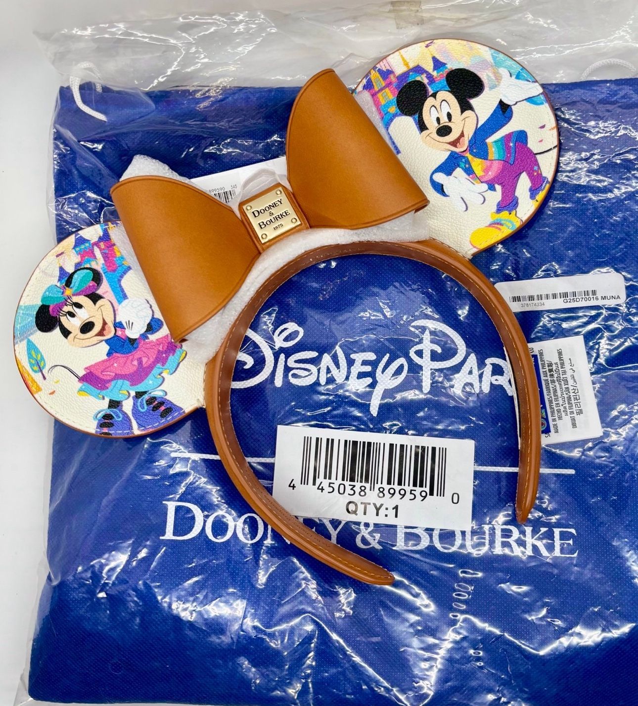 ‼️AUTHENTIC DISNEY/DOONEY & BOURKE‼️ Mickey Mouse & Friends Dooney & Bourke Ear Headband-Disneyland 70th Anniversary