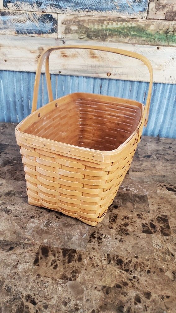 Longaberger Basket With Two Handles. Good Condition. Signed.