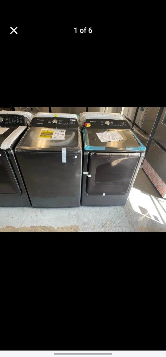 SAMSUNG TOPLOAD BLACK STAINLESS STEEL GAS SET