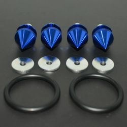 Brand New Universal Spike Style Blue Aluminum Car Bumper Trunk Fender Hatch Lids Quick Release Fastener