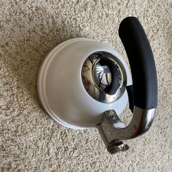 Whistling Kettle Stainless Steel & White Tea Pot  