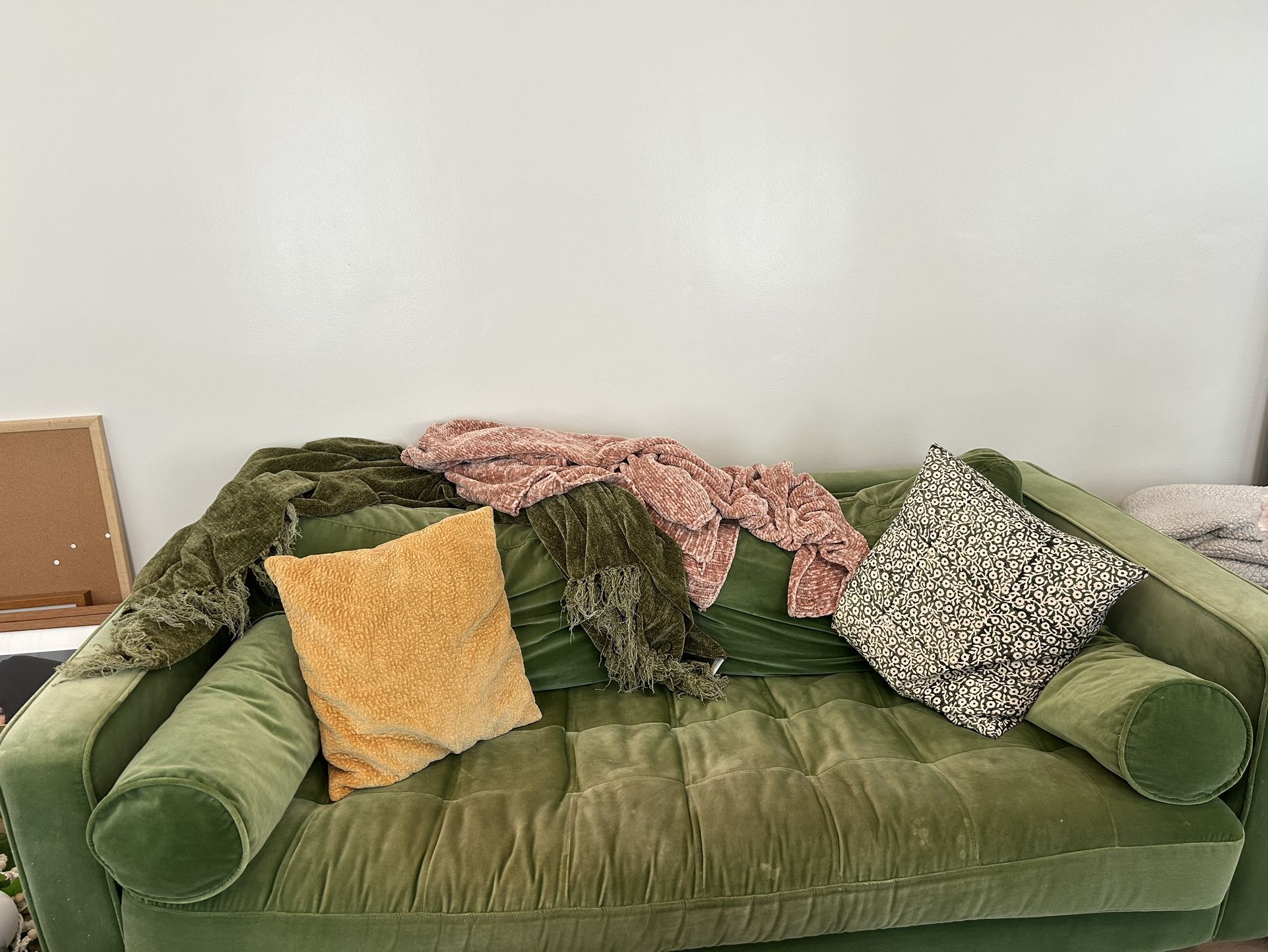 Article Sven Green Velvet Couch