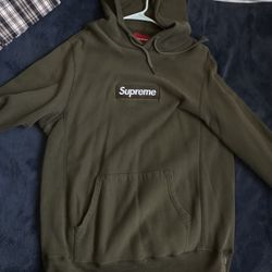 Supreme Olive Box Logo Hoodie 