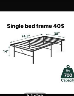 Single bed frame iron