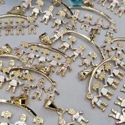 3-colors 18k Kids Pendants Gold-plated 