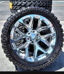 22” Chevy Silverado GMC Sierra Replica Wheels & Tires Off-Road Tahoe Yukon Escalade Suburban Rines Y