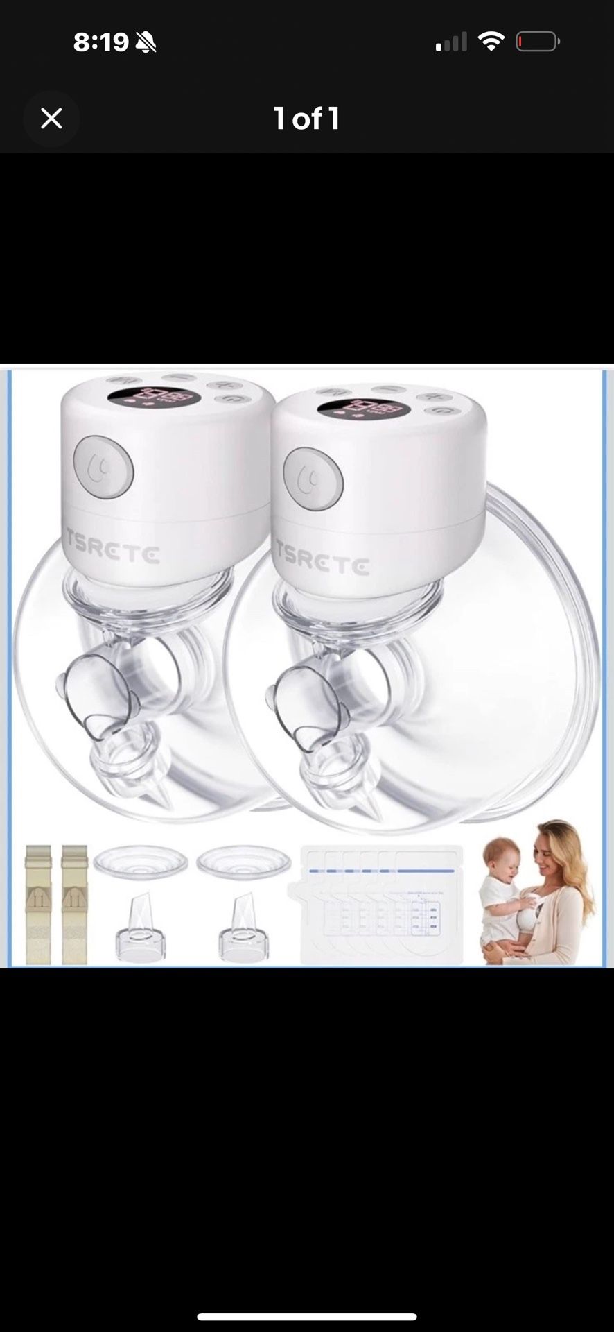 TSRETE Breast Pump, Double Wearable Breast Pump, Electric Hands-Free Breast Pump