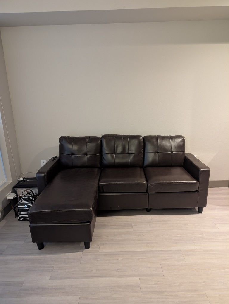 Comfortable New Leather Sofa
