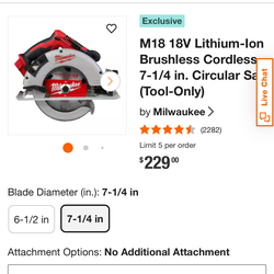 Milwaukee  circular saw 7 1/2 TOOL ONLY