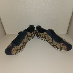 Used Women's Blue & Gold Coach Shoes Size 9.5