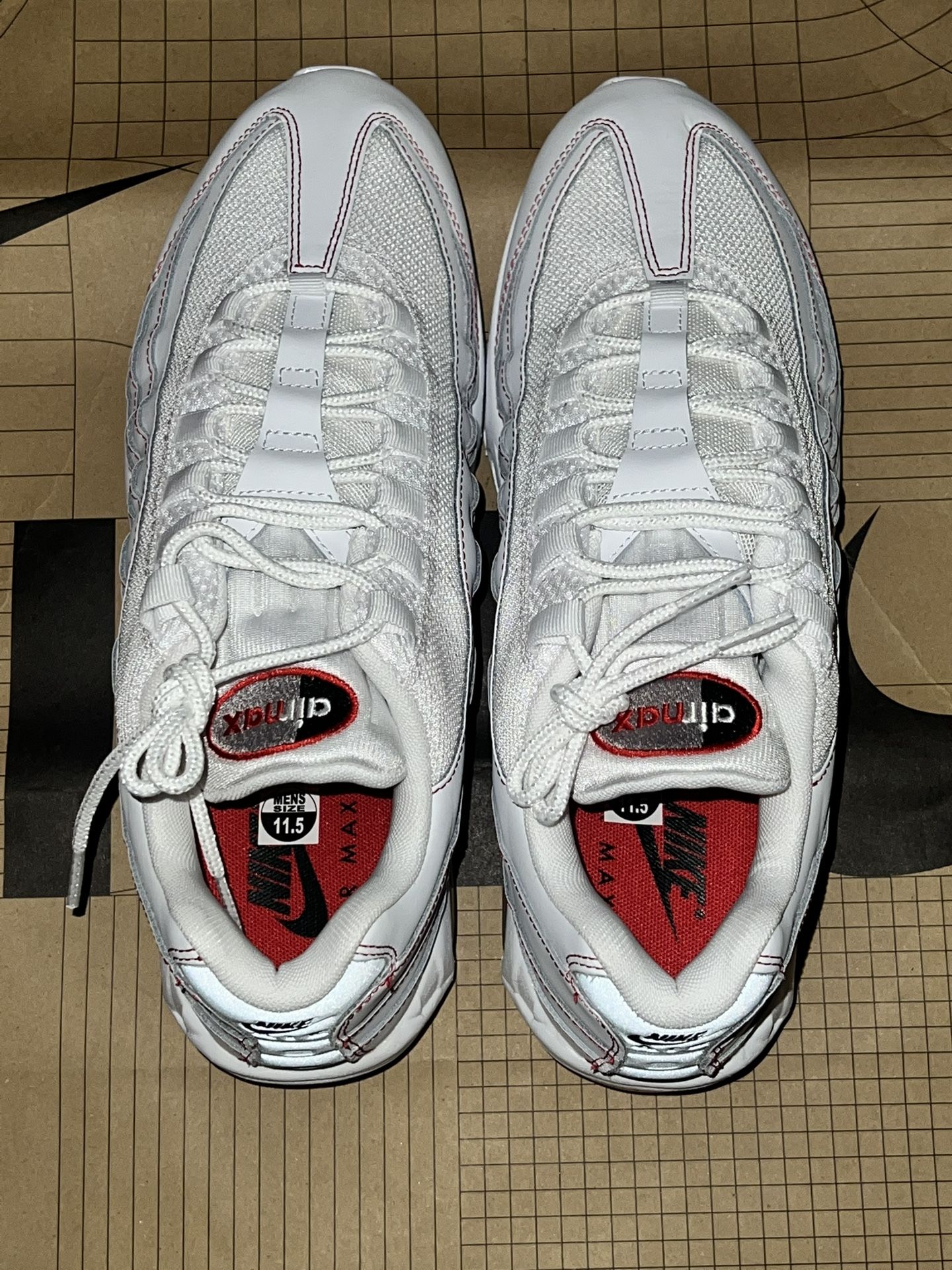 Nike Air Max 95 OG Big Bubble White University Red IB7936 100