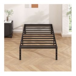  HLIPHA Metal Platform Bed Frame 14 Inch Tall,No Box Spring Needed,Twin Size Bed with Heavy Duty Strong Support Slats,Easy to Assemble,Black 