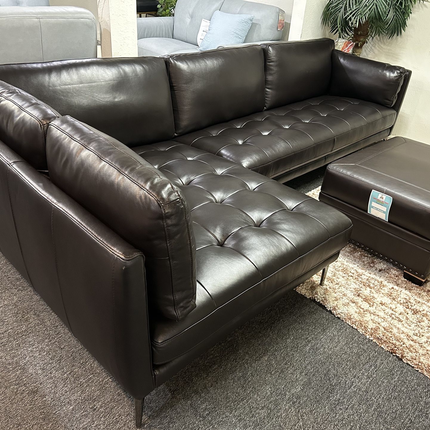100% Real Leather 2 Pc Sectional- Koah