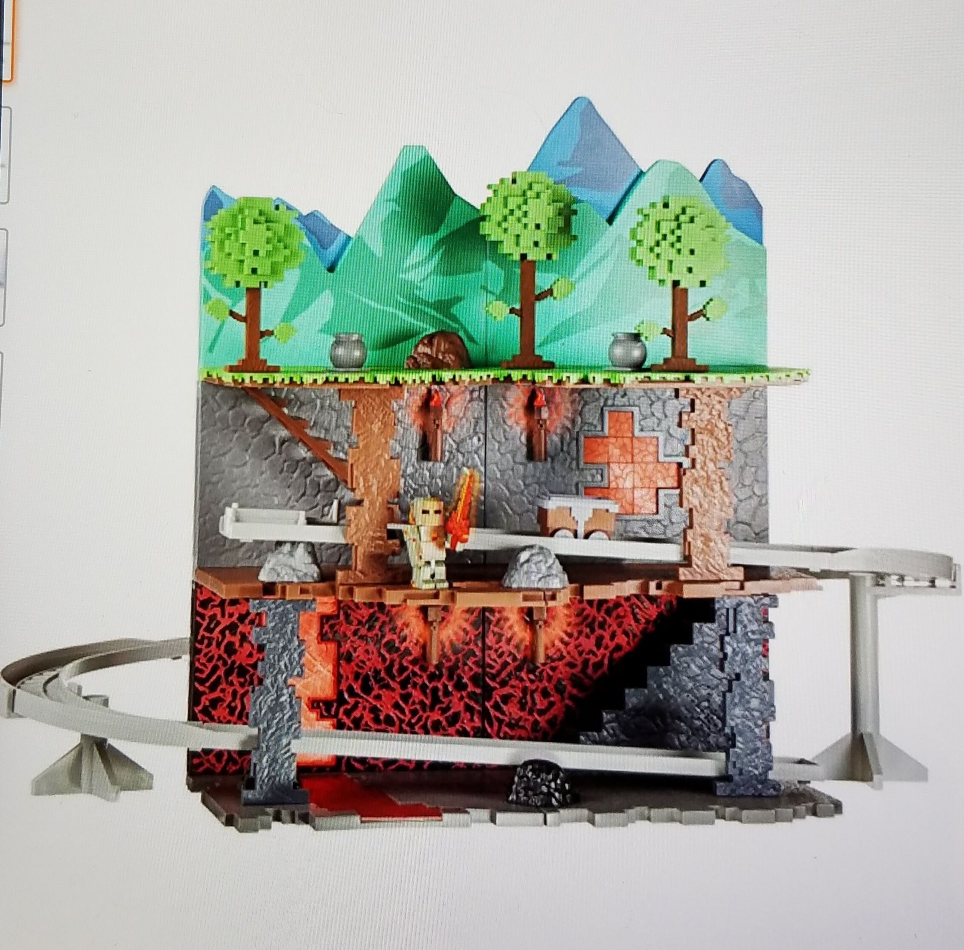 Terraria Multi-level Biome Playset and Terraria Corruption Biome Pack with Many Action Figures