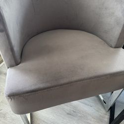 Like New Grey Velvet Accent Chair 