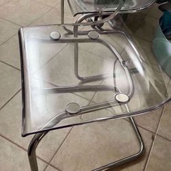 Ikea Tobias clear chrome plated chair X 2 - Lightly Used -