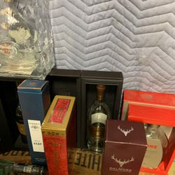 Empty High End Liquor Bottles