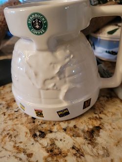 Starbucks World Map Travel Coffee Mug made in the USA pre-owned no cracks 