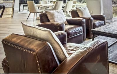 Restoration Hardware: Maxwell Luxe Leather Swivel Chairs