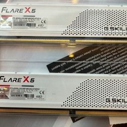 G.SKILL Flare X5 DDR5 96GB (2×48GB) 6000MT/s CL30 Matte White — New Sealed