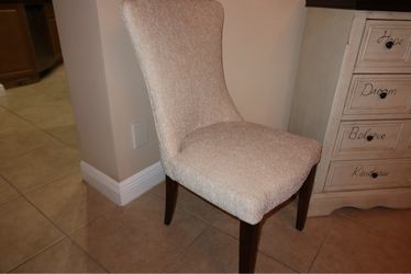 Cream Shimmer Upholstered Accent / Dining Chair