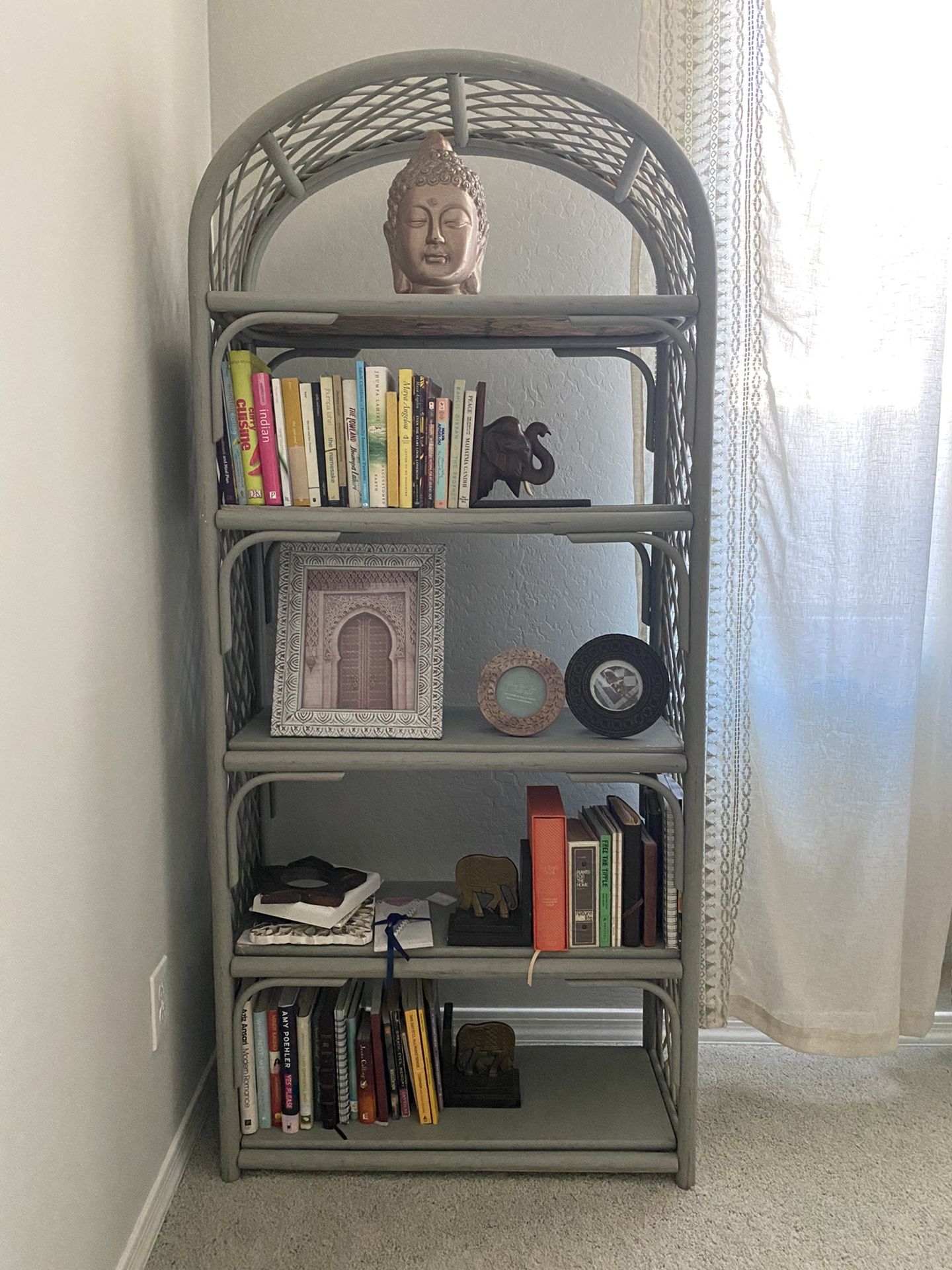 Vintage Rattan Bookshelf