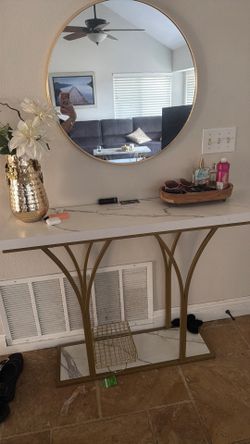 Gold Console Table Marble