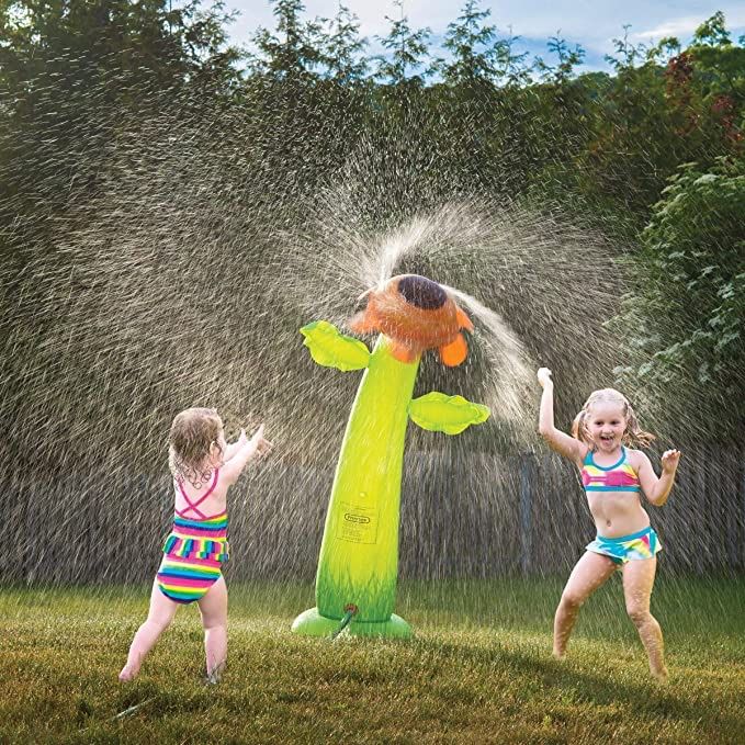 5 feet Tall Spinning Inflatable Sunflower Water Sprinker. Hours of fun for kids.New in pack.