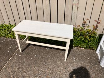 White Piano Bench With Storage or Coffee Table….  Bench