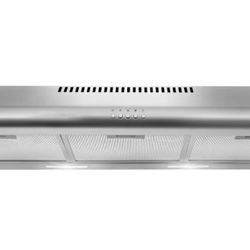 COSMO COS-5MU36 36 in. Delta Collection Ducted Under Cabinet Range Hood, Button Controls, Reusable Filters, LED Lights, Stainless Steel