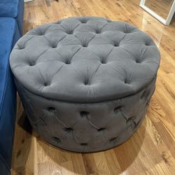 Gray Ottoman -Modern Glam