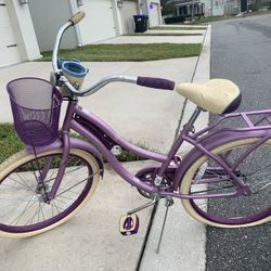 Huffy 24" Nel Lusso Girls' Cruiser Bike, Purple Satin