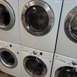 LG Front Loading Washer And Stackable Gas Dryer Set 