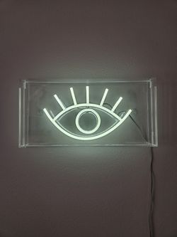 White LED Neon Eye Light in Clear Acrylic Box | USB Powered