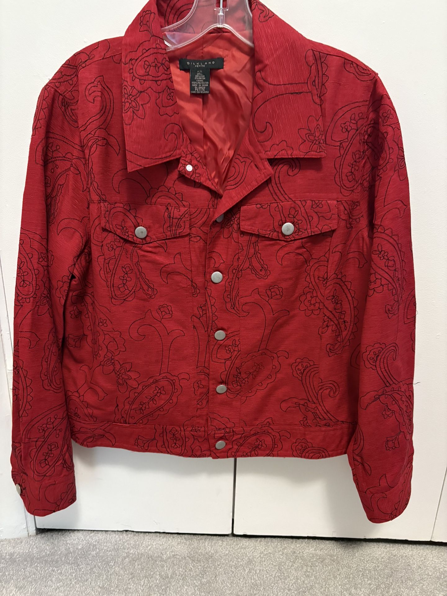 Ladies Silk Blend Abstract Floral New Jacket SZ PXL