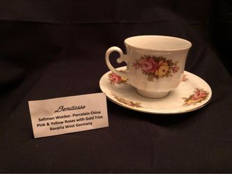 Vintage China Tea Cup & Saucer Demitasse Seltman Weiden - Porcelain China