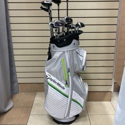 Taylormade Golf Bag Lot Of 13 Clubs