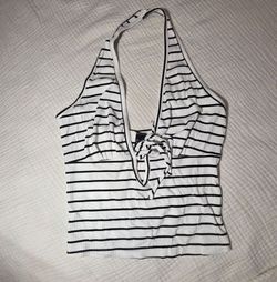 Windsor- Black and White Halter Top